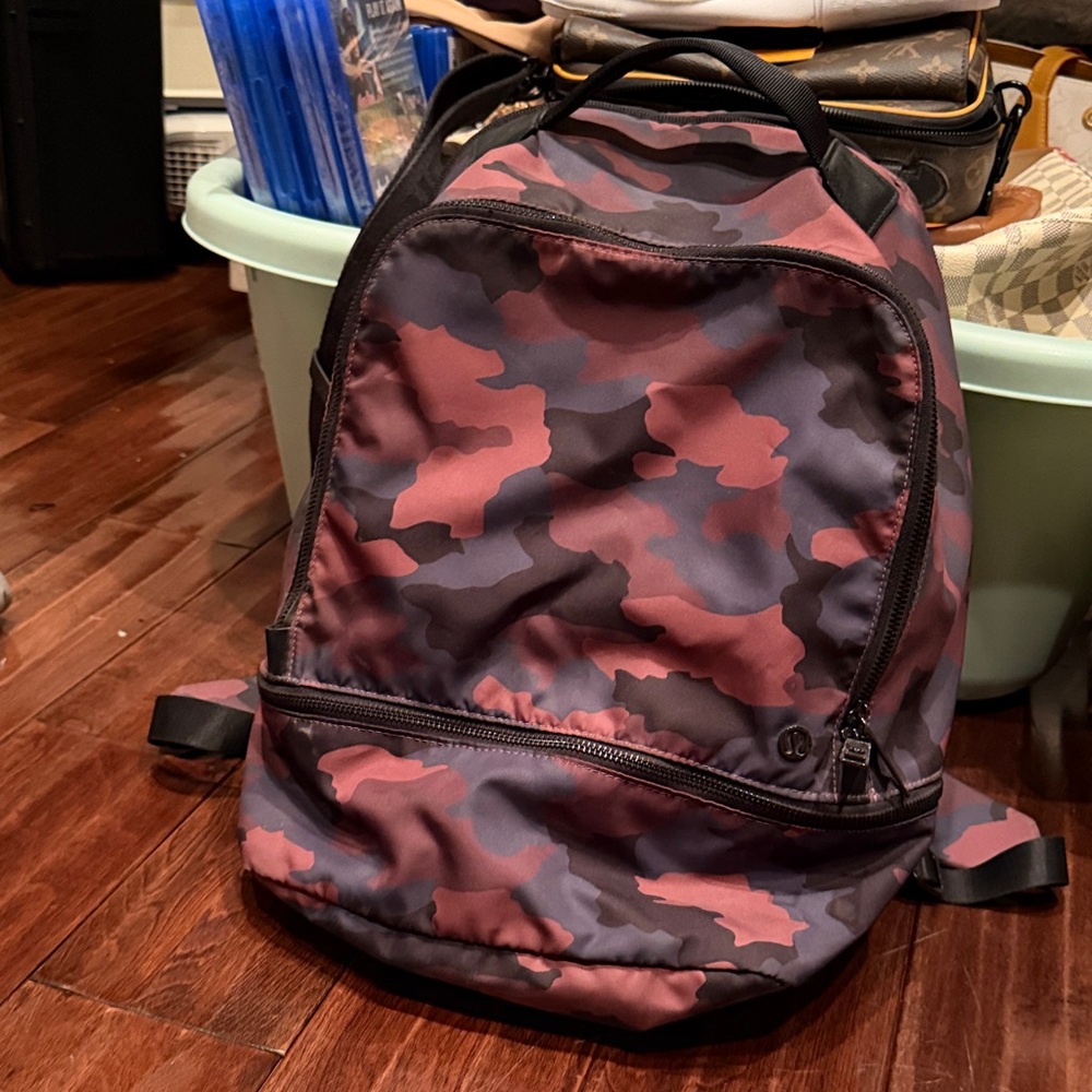 Lululemon Athletica Pink and Black Camouflage Backpack